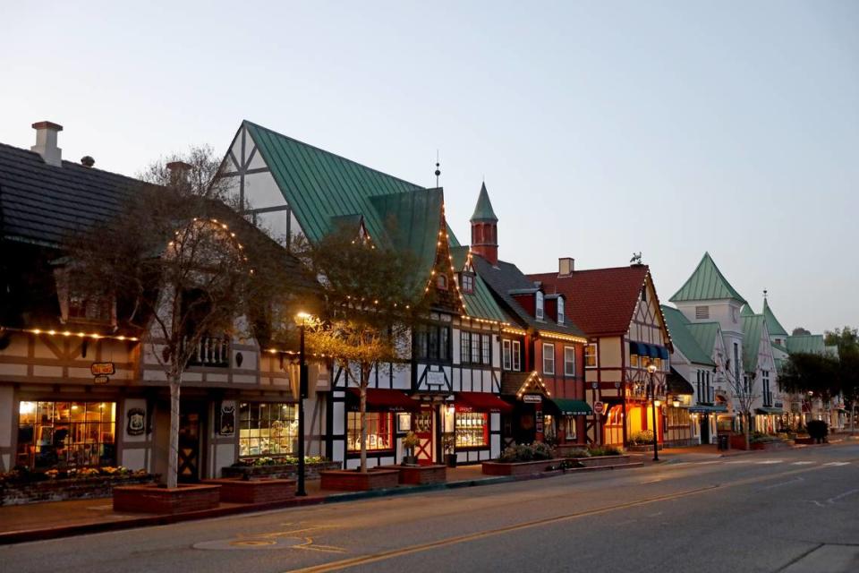 Downtown Solvang, the self-described Danish Capital of America, along Alisal Road.