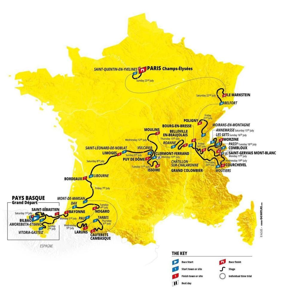 Tour de France 2023 map - Tour de France 2023 route, teams and how to watch on TV