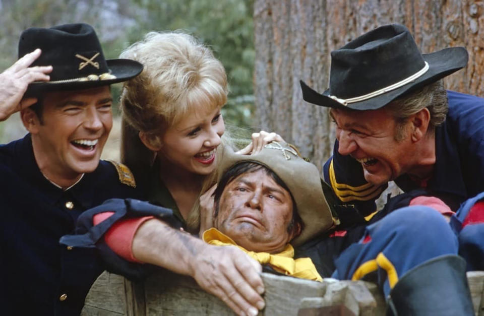 Larry Storch and the cast of F Troop, 1965: Classic TV Stars in the Military