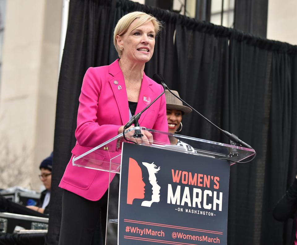 Cecile Richards, former president of Planned Parenthood Federation of America, speaks onstage during the Women's March.