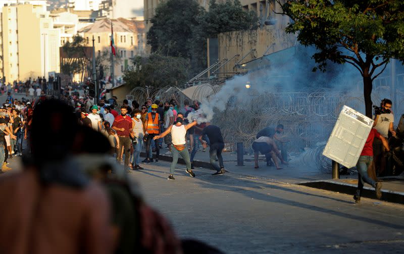 Protest following Tuesday's blast, in Beirut