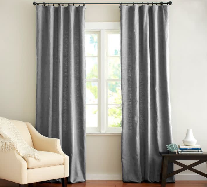 <p>Similar to its sister brand West Elm, Pottery Barn sources top-notch fabrics to make made-to-last curtains. Some of their offerings are even made with sustainably-sourced and Fair Trade materials, including these blackout curtains made out of linen and cotton blend.</p><p><a class="link " href="https://go.redirectingat.com?id=74968X1596630&url=https%3A%2F%2Fwww.potterybarn.com%2Fproducts%2Femery-linen-pole-pocket-blackout-curtain-gray%2F&sref=https%3A%2F%2Fwww.goodhousekeeping.com%2Fhome-products%2Fg34524563%2Fbest-places-to-buy-curtains%2F" rel="nofollow noopener" target="_blank" data-ylk="slk:SHOP NOW;elm:context_link;itc:0;sec:content-canvas">SHOP NOW</a></p>