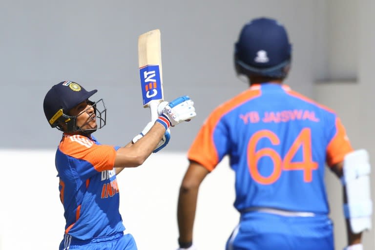 India's Shubman Gill leading his team to victory on Wednesday (Jekesai NJIKIZANA)