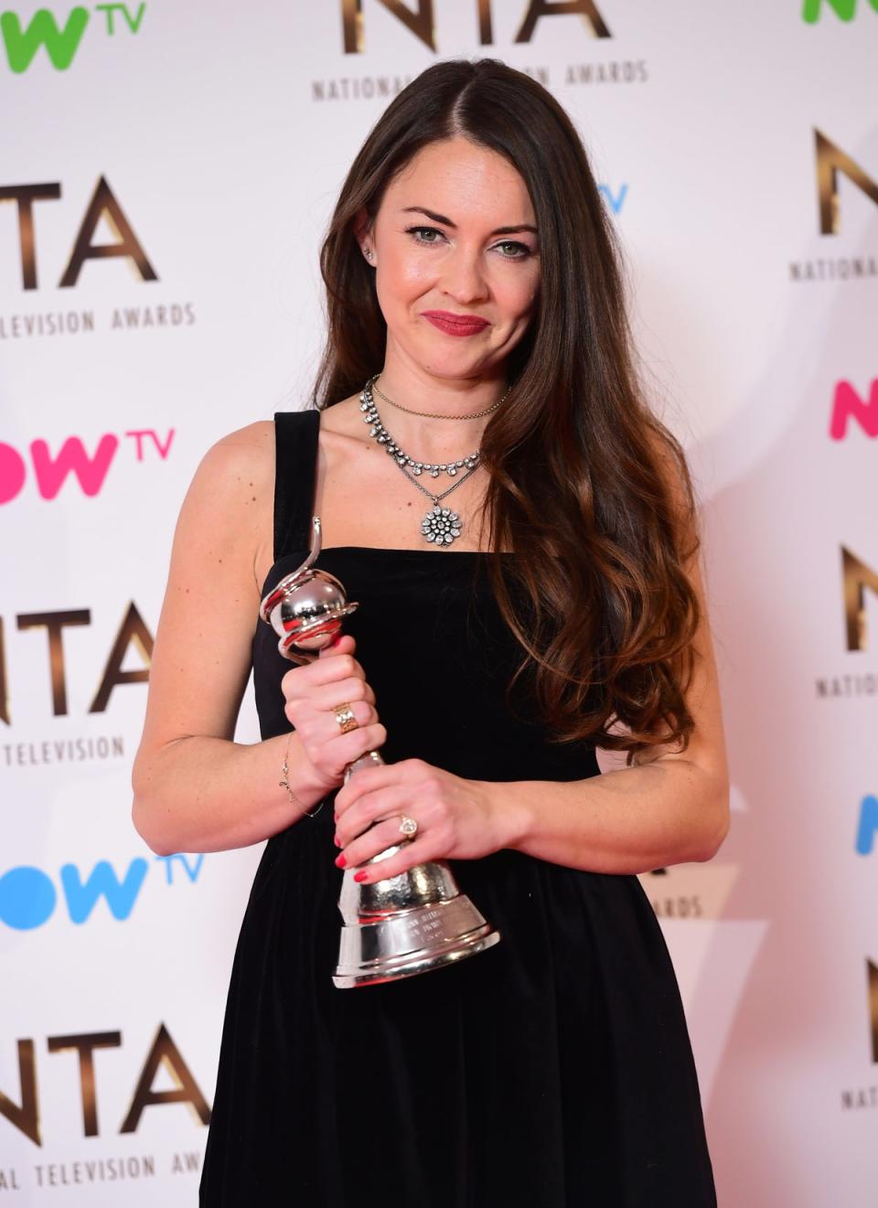 Lacey Turner with her 2017 National Television Award for her role as Stacey Slater in EastEnders (Ian West/PA) (PA Archive)