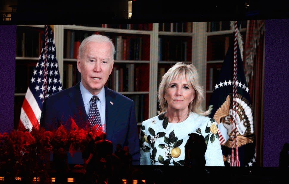 Joe Biden and Jill Biden at VAX LIVE event