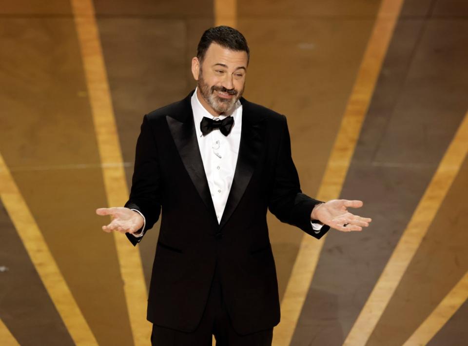 March 12, 2023: Jimmy Kimmel hosting the 95th Academy Awards ceremony at the Dolby Theatre in LA. He returns to host this year’s Oscars ceremony March 10 on ABC. Getty Images