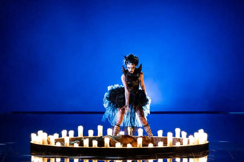Irish entrant Bambie Thug rehearsing Doomsday Blue at Eurovision
