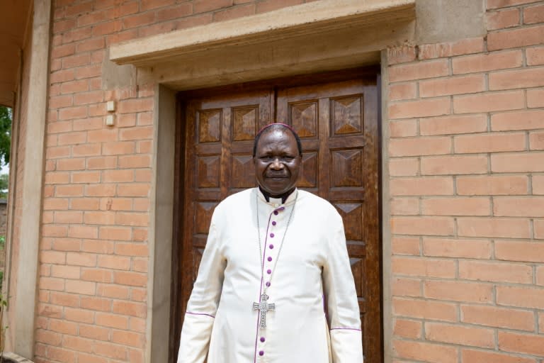 L'évêque de Moundou Joachim Kouraleyo Tarounga, à l'évêché de Moundou, le 27 avril 2024 (Joris Bolomey)