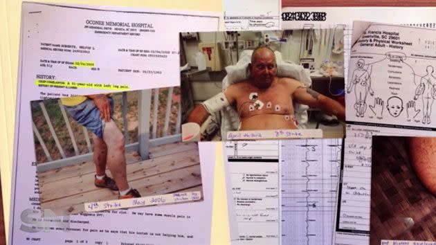 Melvin's medical records from his 11 strikes