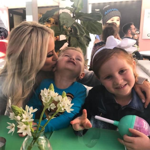 The mother-of-two revealed she only had a partial removal last year so she could still put her son Hunter to bed. Source: Instagram