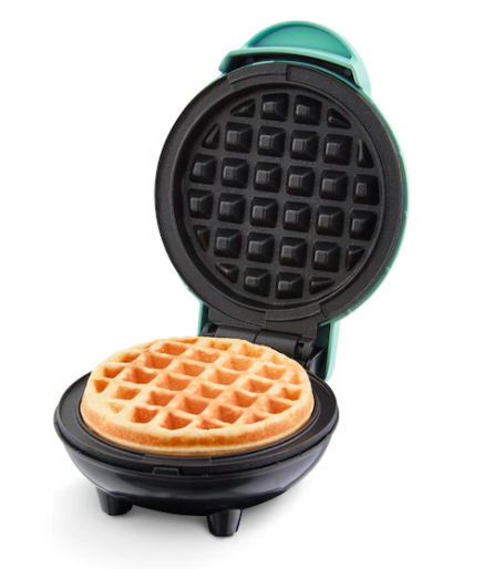 Dash Mini Waffle Maker in aqua