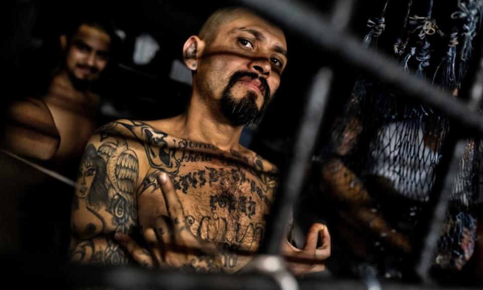 An MS-13 leader in jail in El ­Salvador.