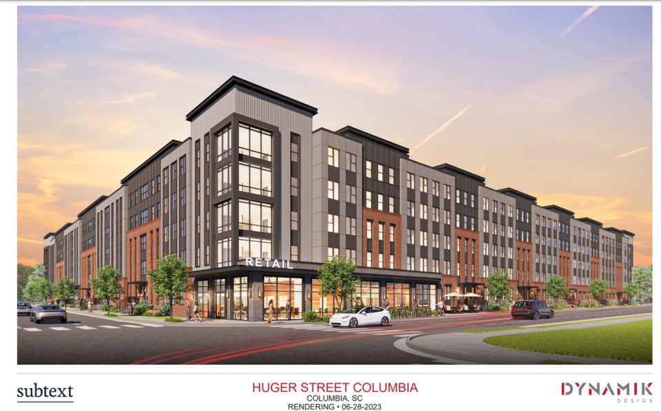 A rendering of what proposed student apartments Verve Columbia will look like when complete. The $90 million project will be at the intersection of Huger and Blossom streets.