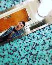 <p>The DNCE frontman put his own twist on the bathroom selfie. (Photo: <a rel="nofollow noopener" href="https://www.instagram.com/p/BUM92TnABkn/" target="_blank" data-ylk="slk:Joe Jonas via Instagram;elm:context_link;itc:0;sec:content-canvas" class="link ">Joe Jonas via Instagram</a>) </p>