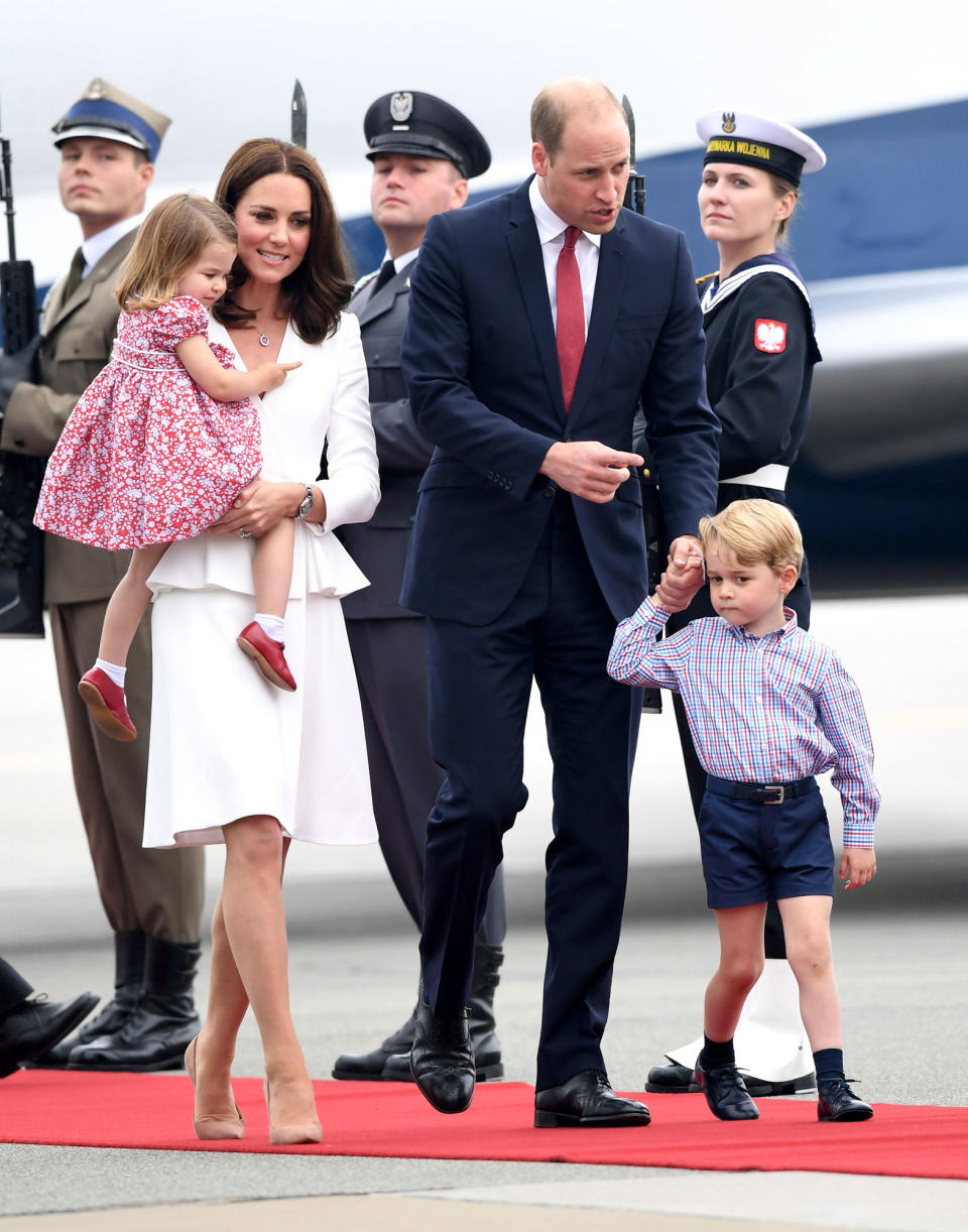 <p>The whole family land in Warsaw, for an official visit to Poland and Germany in July 2017.</p>