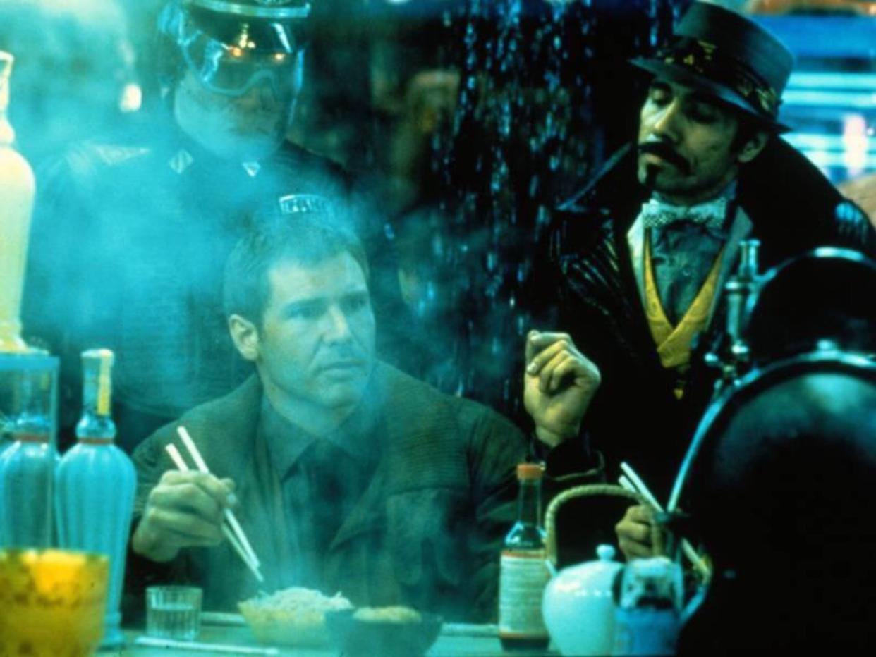 Gaff tracks down Deckard at a noodle bar (Warner Bros)