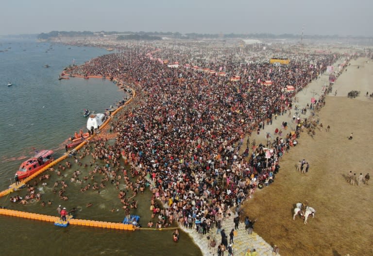 More than 20 million Hindus plunged into the waters on the first day of the festival