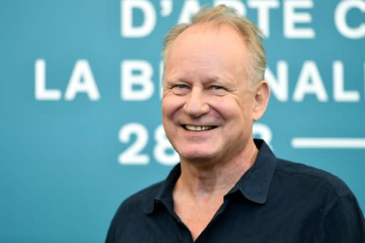 Co-stars including Stellan Skarsgard (pictured) have praised the performance of nine-year-old Czech Roma boy Petr Kotlar in the harrowing Holocaust film 'The Painted Bird'