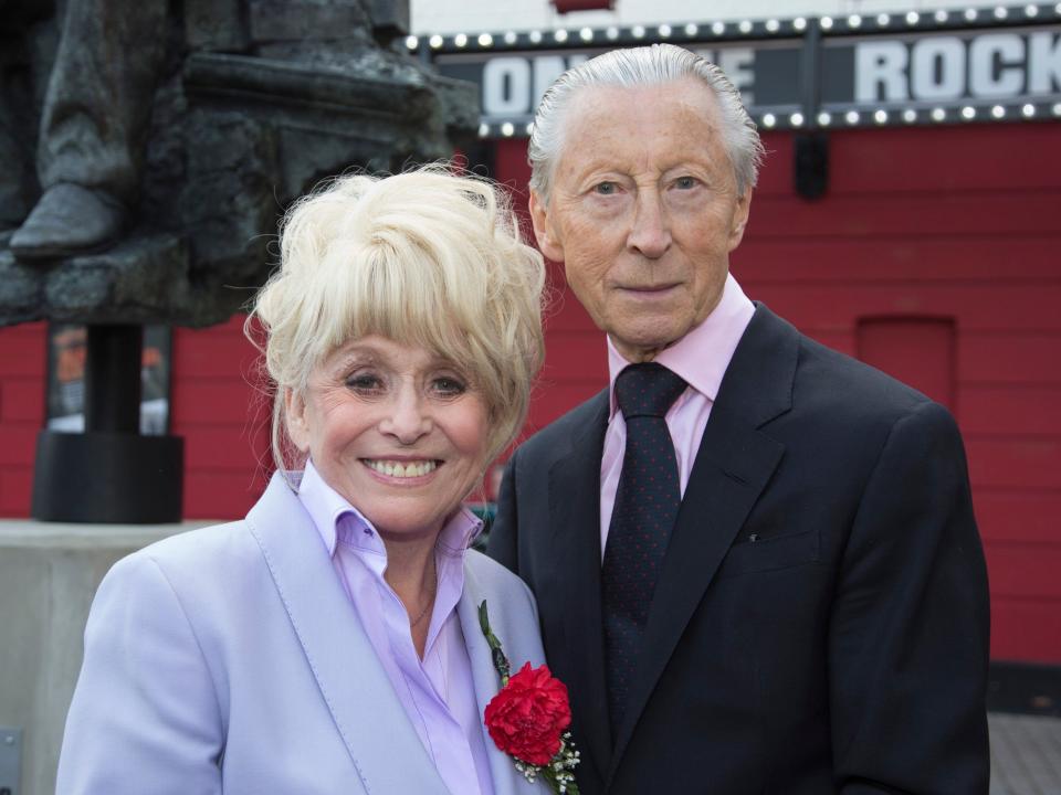 Melvin with Barbara Windsor at an unveiling ceremony for a statue of Joan Littlewood outside Theatre Royal, Stratford East - Bettina Strenske/Avalon