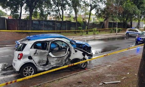 義大利網紅挑戰「連續開車50小時」，卻發生嚴重死亡車禍。 （AFP）