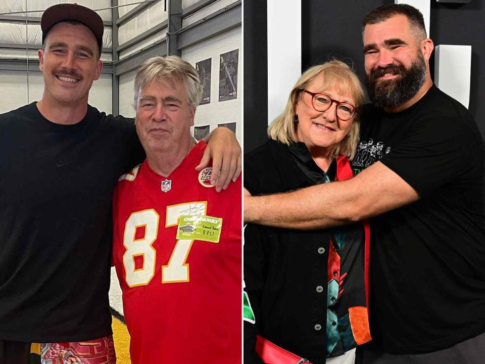 <p>Ed Kelce Instagram ; Lisa Lake/Getty</p> Travis Kelce and Ed Kelce. ; Donna Kelce and Jason Kelce attend Thursday Night Football Presents The World Premiere of "Kelce" on September 08, 2023 in Philadelphia, Pennsylvania.