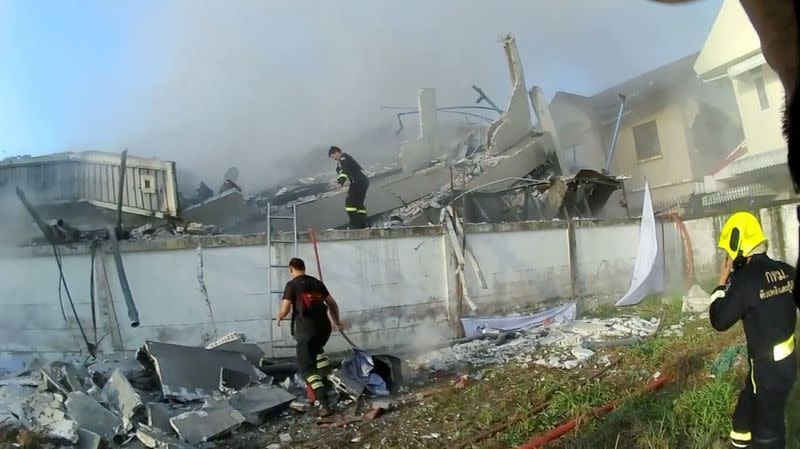 Three-story building collapses in Bangkok