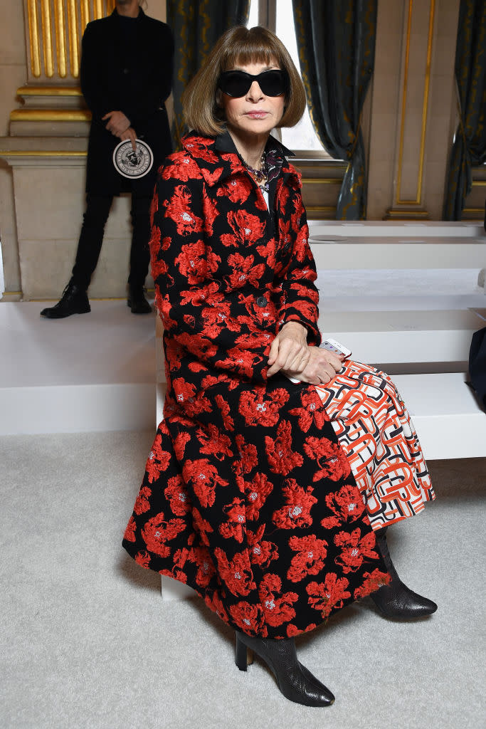 Anna Wintour at Balmain front row during Paris Fashion Week