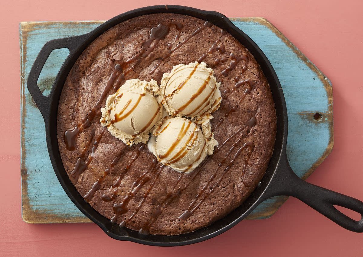 campfire desserts skillet mocha brownie