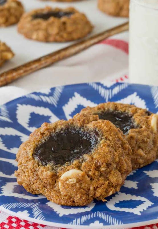 <p>Cupcakes and Kale Chips</p><p><strong>Jam Thumbprint Breakfast Cookies</strong></p><p>Get the recipe <a href="https://cupcakesandkalechips.com/jam-thumbprint-breakfast-cookies/" rel="nofollow noopener" target="_blank" data-ylk="slk:here;elm:context_link;itc:0;sec:content-canvas" class="link rapid-noclick-resp"><em><strong>here</strong></em></a></p>