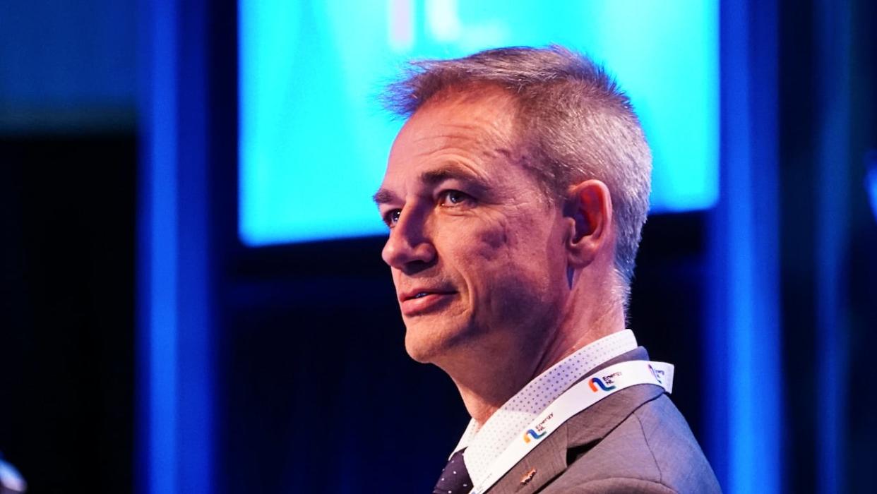 Tore Løseth, country manager for Equinor Canada, spoke to a room full of energy workers on Wednesday, many of whom stand to gain from the Bay du Nord project. (Ryan Cooke/CBC - image credit)