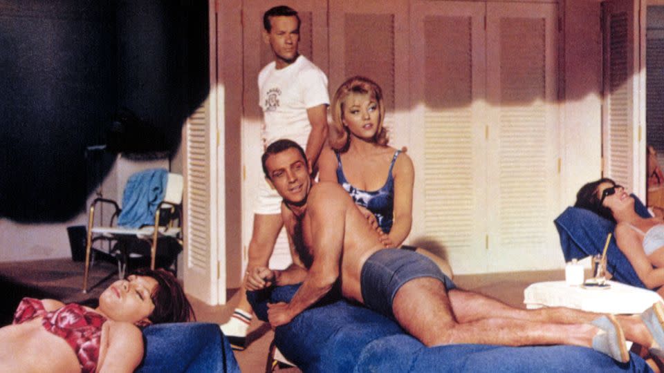 Sean Connery and Margaret Nolan in "Goldfinger." - Everett