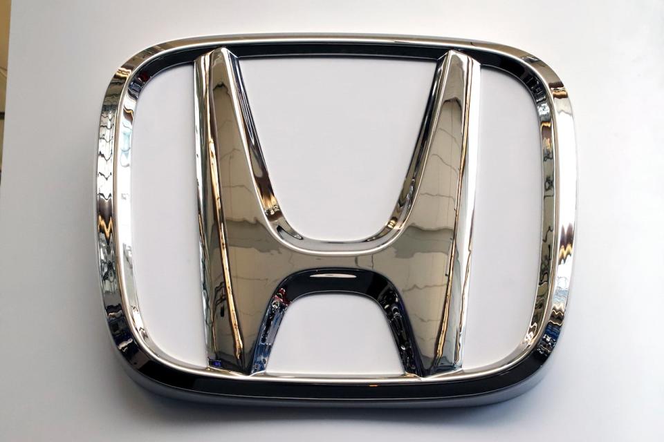 This Feb. 14, 2019 file photo shows a Honda logo at the 2019 Pittsburgh International Auto Show in Pittsburgh. Honda is recalling 239,000 vehicles in Canada because of a defective part in the steering system.  (Gene J. Puskar/The Associated Press - image credit)