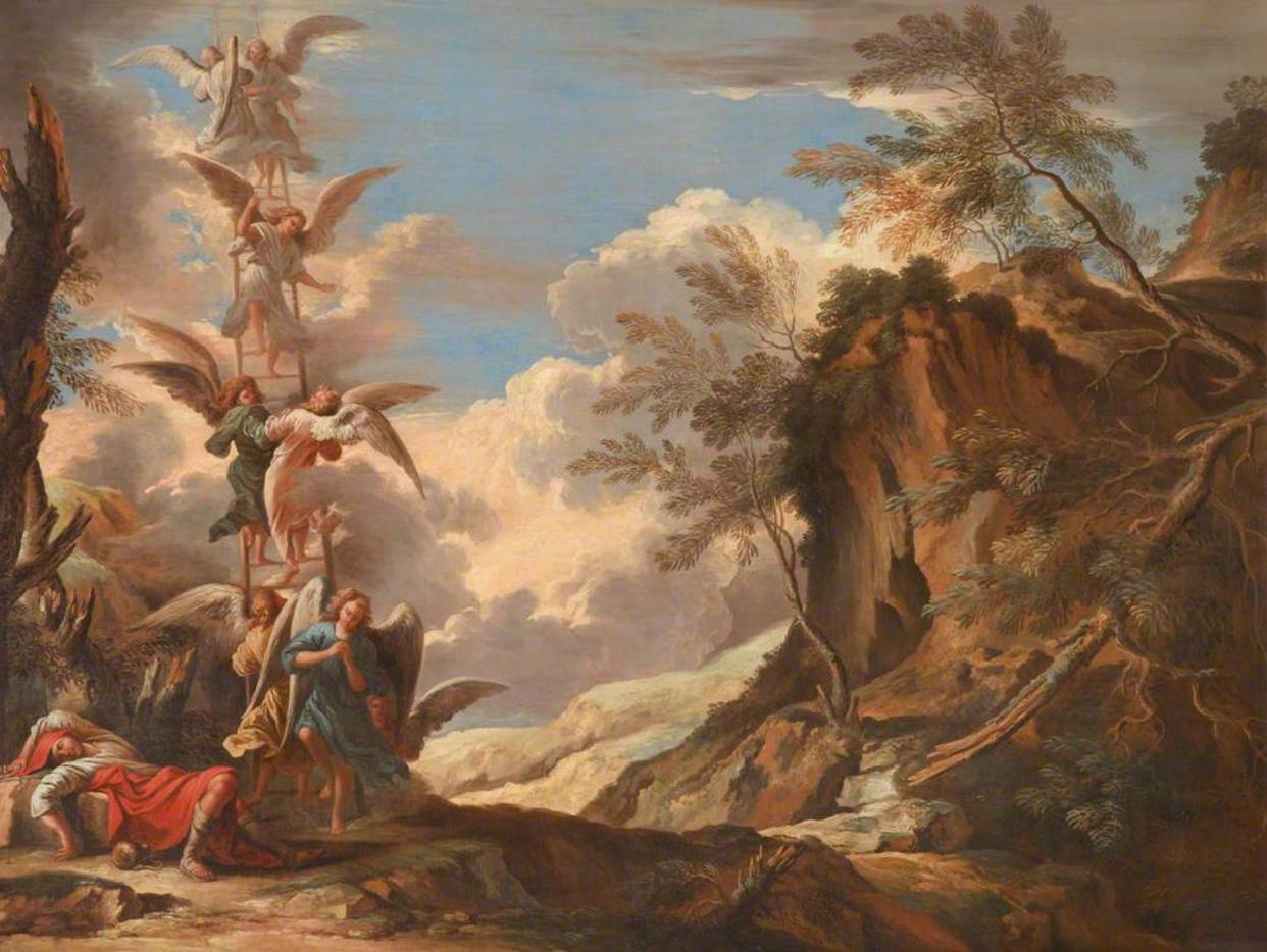 <span class="caption">El sueño de Jacob de Salvator Rosa (c. 1665). </span> <span class="attribution"><a class="link " href="https://d3d00swyhr67nd.cloudfront.net/w1200h1200/collection/NTIV/HACH/NTIV_HACH_1166737-001.jpg" rel="nofollow noopener" target="_blank" data-ylk="slk:artuk.org;elm:context_link;itc:0;sec:content-canvas">artuk.org</a></span>