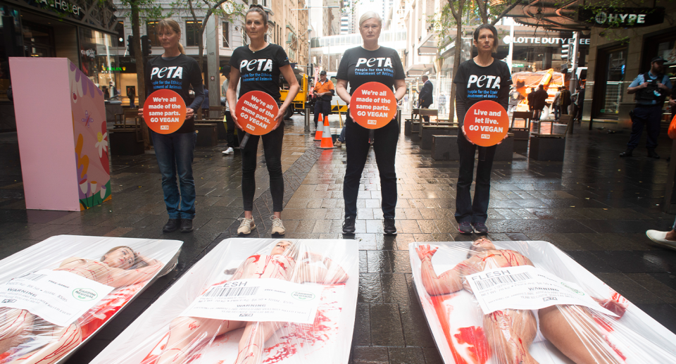 PETA said its outreach volunteers converted a number of shoppers to become vegan. Source: Chrissie Hall