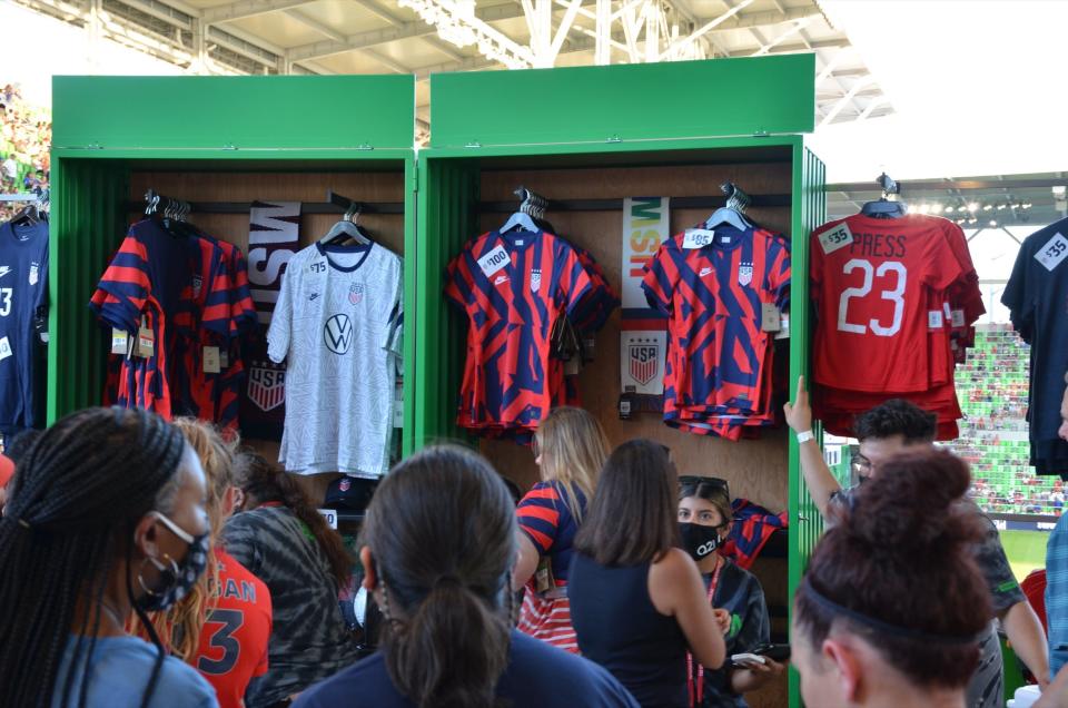 Souvenir stand at Q2 Stadium, home of Austin FC in Austin, TX