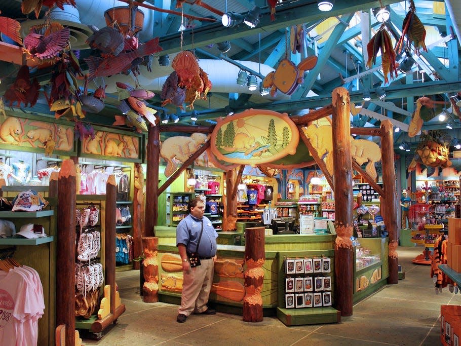 interior shot of a gift shop at animal kingdom