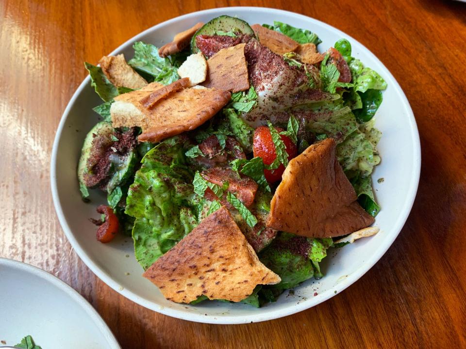 The fattoush salad was a lovely display of freshness.