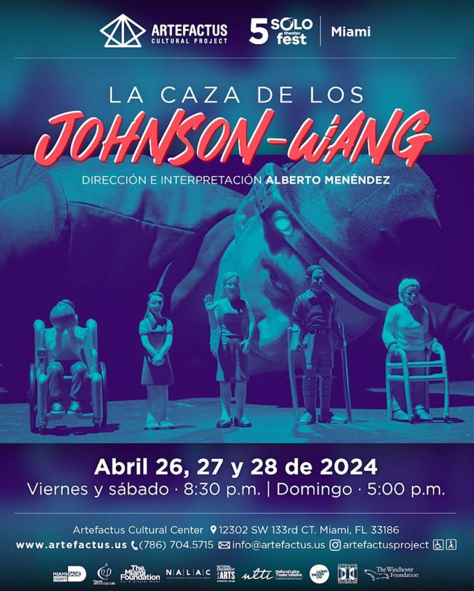 Afiche de “La caZa de los Johnson-Wang”, diseñado por Ibrahim Curiel.