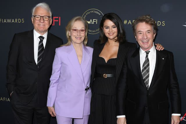 <p>Steve Granitz/FilmMagic</p> Steve Martin, Meryl Streep, Selena Gomez and Martin Short at the 2024 AFI Awards