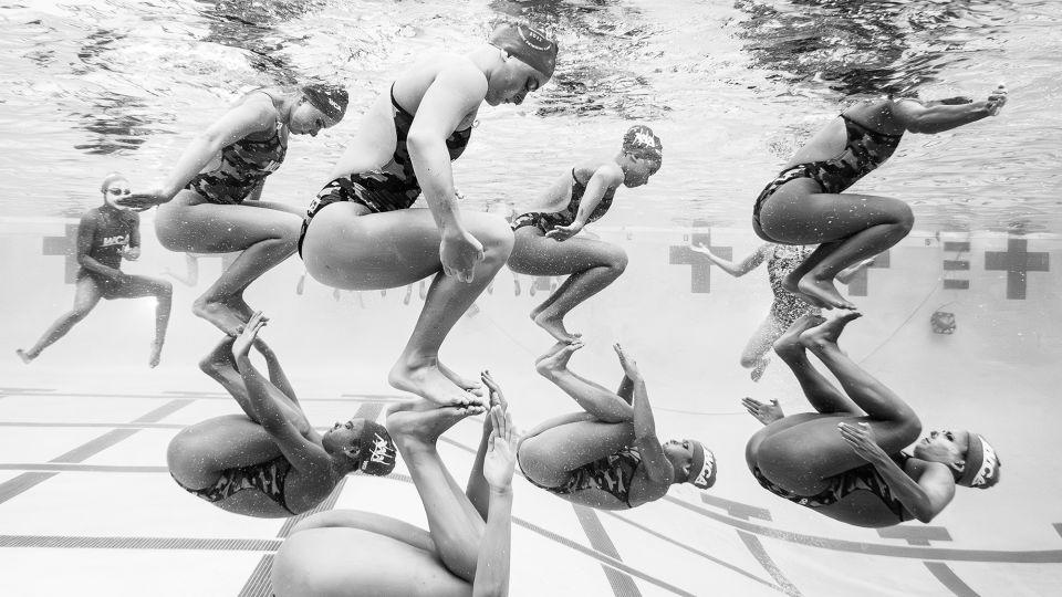 An image by James Rokop, official photographer for the USA Artistic Swimming team. - James Rokop/Sony World Photography Awards