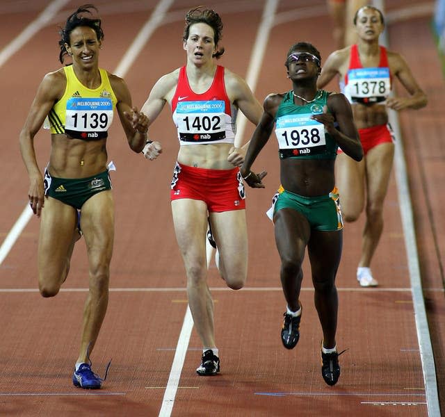 Sotherton (second left) sealed victory after coming fourth in the 800 metres (Gareth Copley/PA).