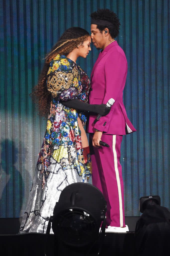 <p>Jay-Z and Beyoncé performing in South Africa at the Global Citizen concert.</p>