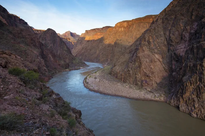 The Colorado River flows through the Grand Canyon in Arizona, March 7, 2020. (John Burcham/The New York Times)