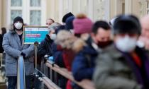 People line up to receive a dose of Sputnik V (Gam-COVID-Vac) vaccine against the coronavirus disease (COVID-19) in Moscow