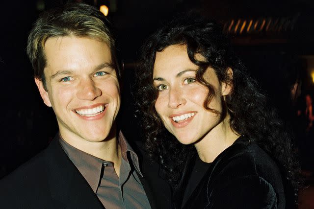 <p>Bei/Shutterstock</p> Matt Damon and Minnie Driver on Nov. 18, 1997.