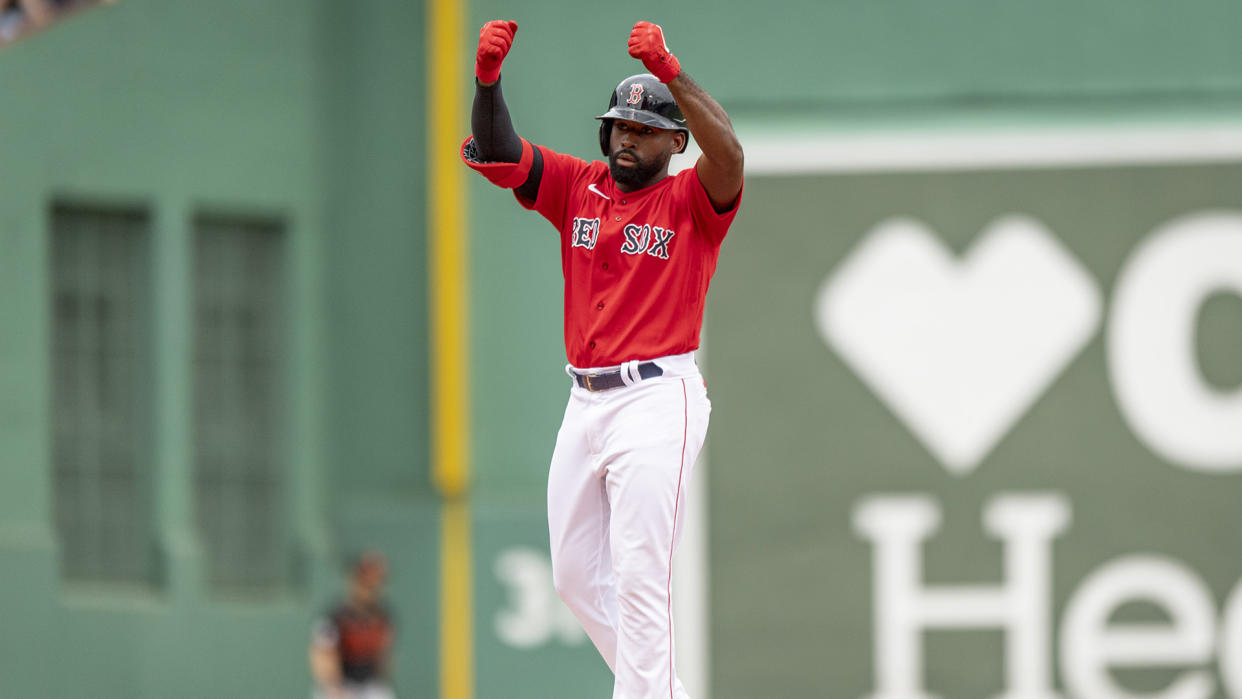 Jackie Bradley Jr. is joining the Blue Jays, giving Toronto another left-handed-hitting outfielder. (Photo by Maddie Malhotra/Boston Red Sox/Getty Images)