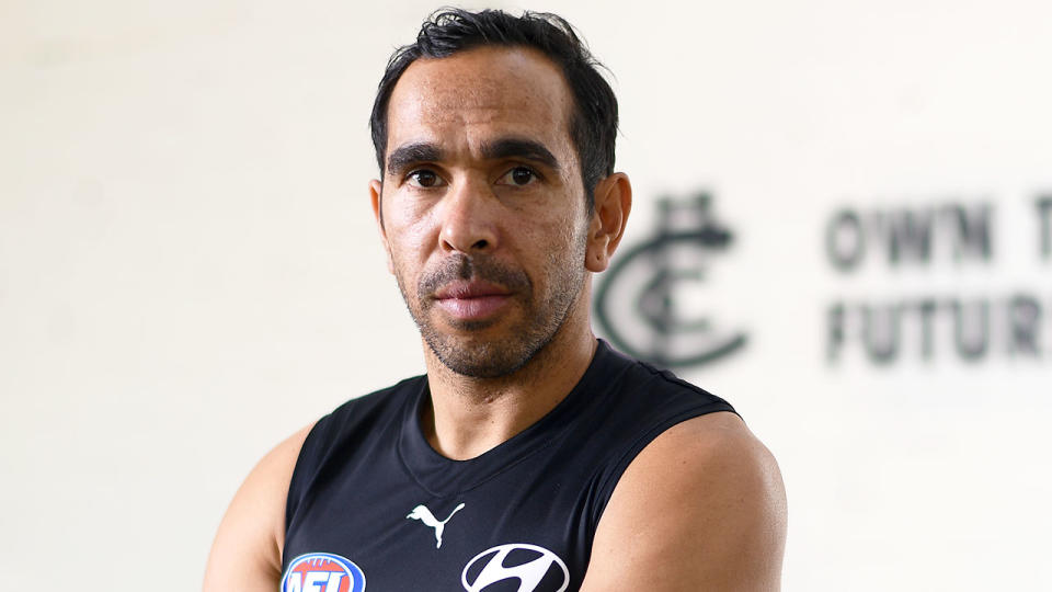 Pictured here, Eddie Betts has once again been targeted in a disgusting racist attack.