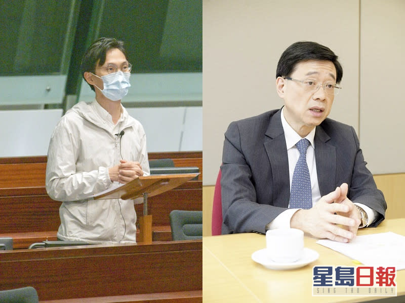 朱凱廸(左)質疑，李家超(右)如何肯定12名被扣留港人知道「家屬律師」的存在。資料圖片