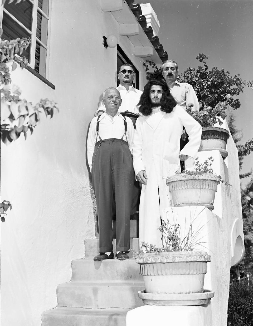 Avak Hagopian (front, right) at the Arakelian estate in 1947