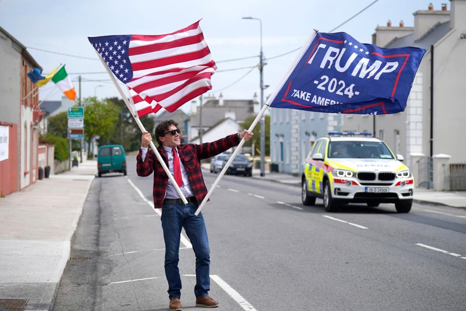 David Grange, from Dublin, in Doonbeg ahead of Trump’s arrival (PA)